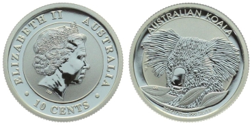 Australien 10 Cents 2014 Koala - 1/10 Unze Feinsilber